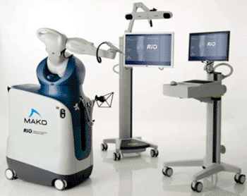 Image: The MAKO RIO robotic arm system (Photo courtesy of MAKO Corporation).